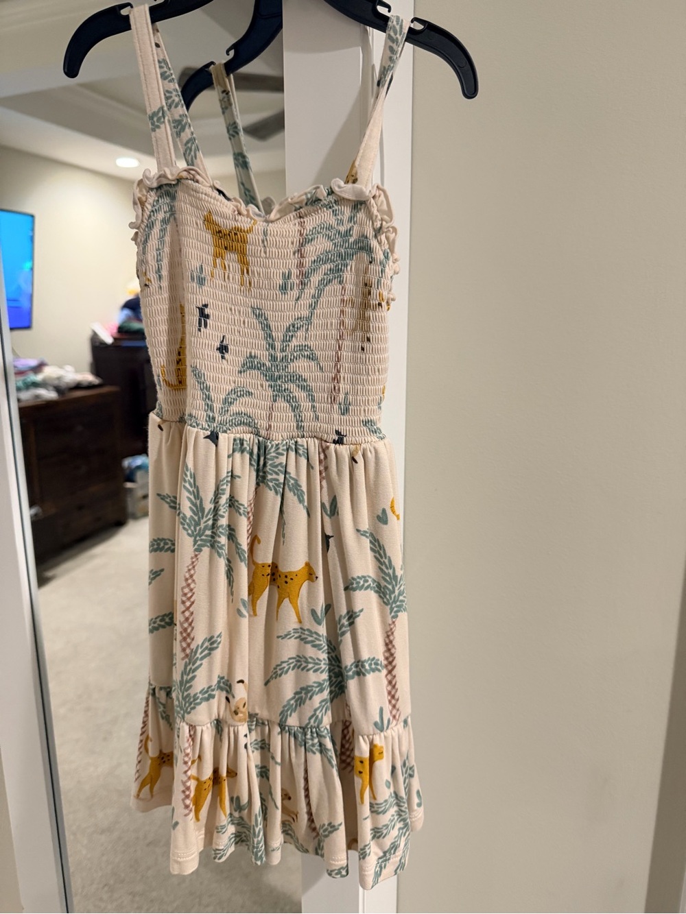 Little sleepies Girls' Cream Jungle Print Sundress